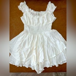 White ruffle romper